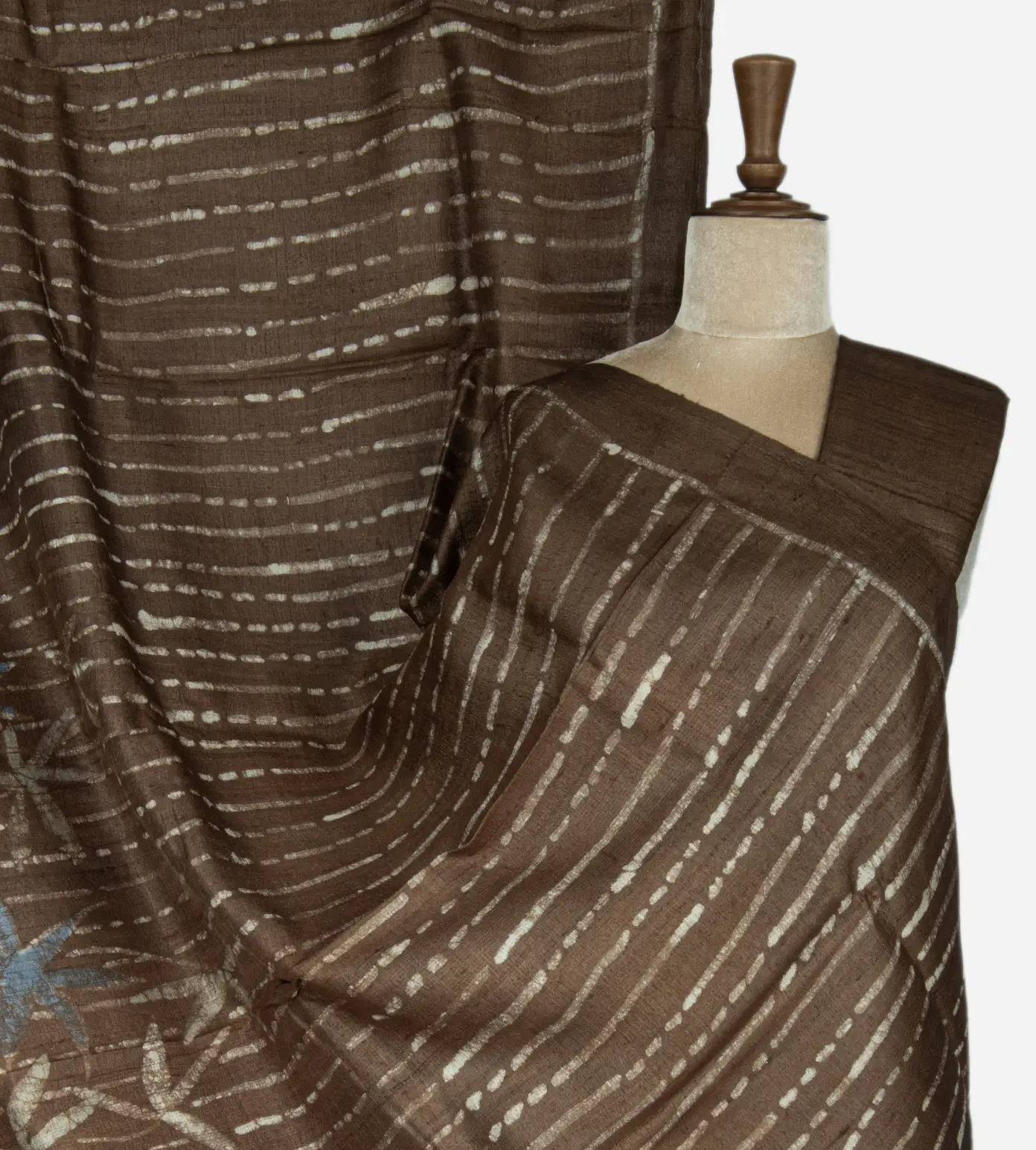 Brown Batik Tussar Saree1