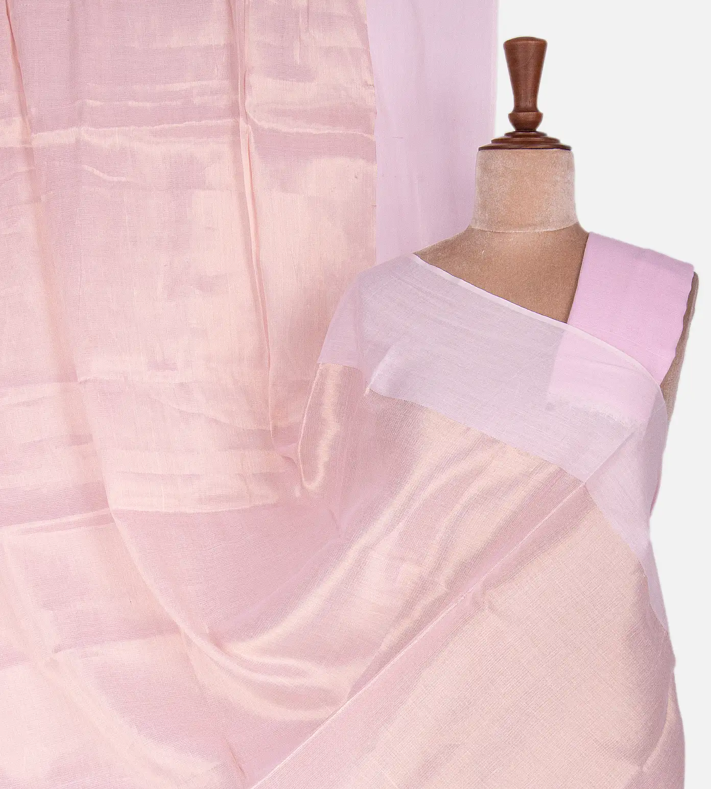 Pastel Pink Tussar Saree1