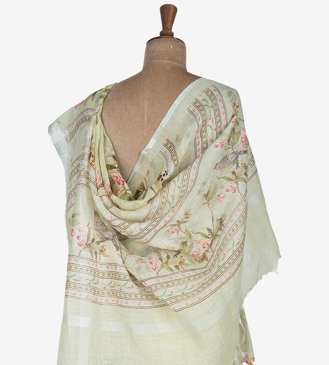 Green Linen Saree3