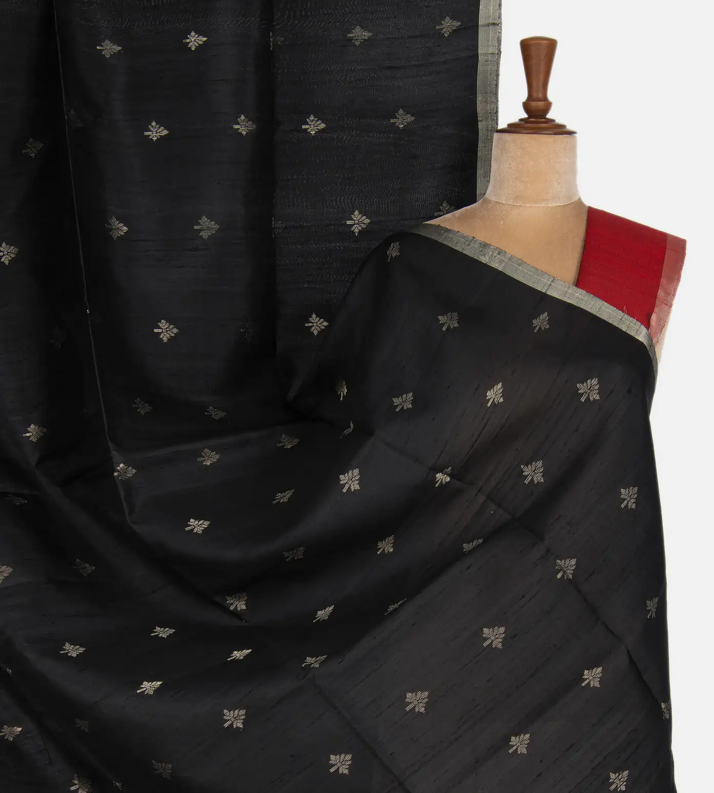 Black Raw Silk Saree1