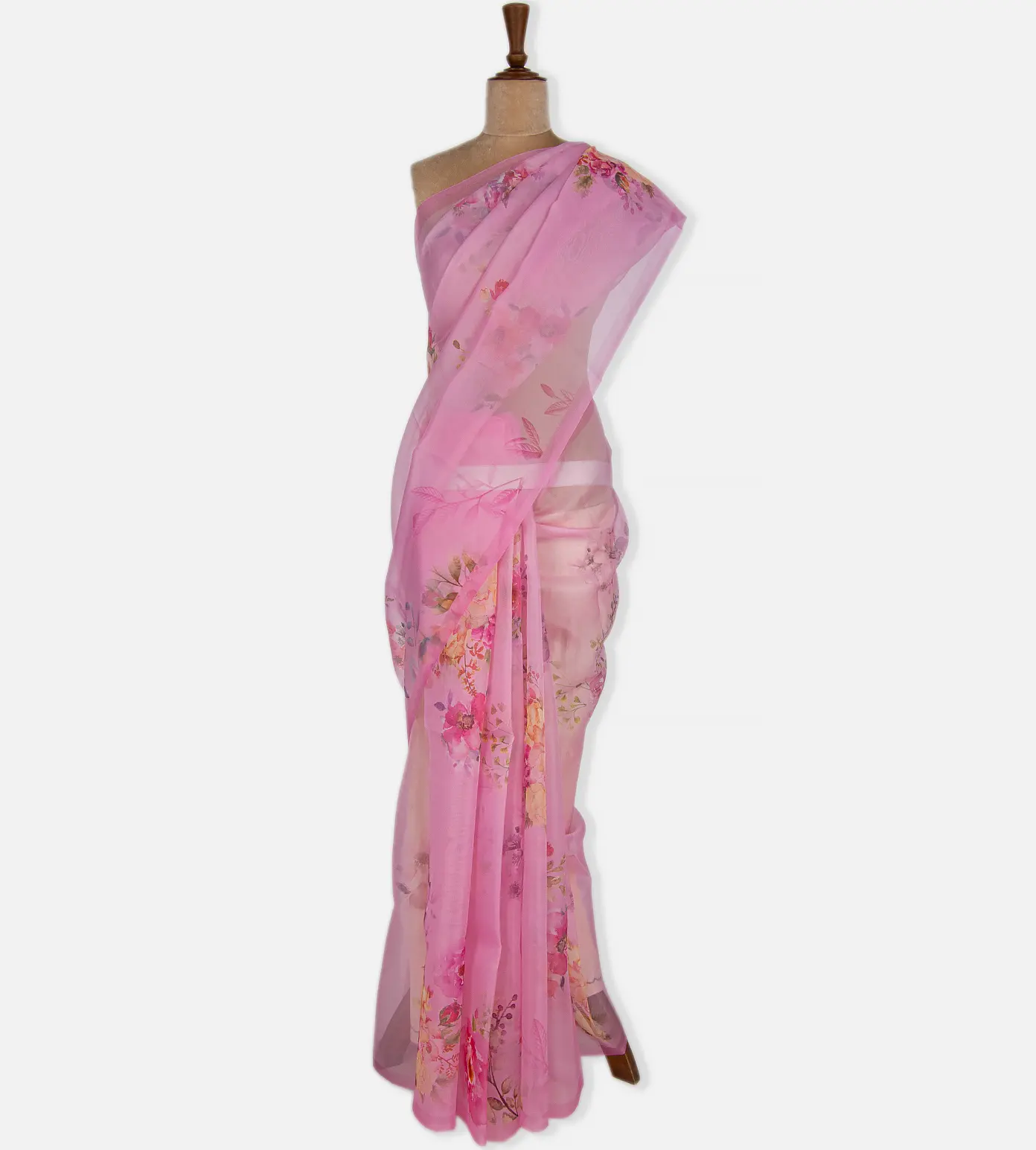 Pastel Pink Organza Saree2