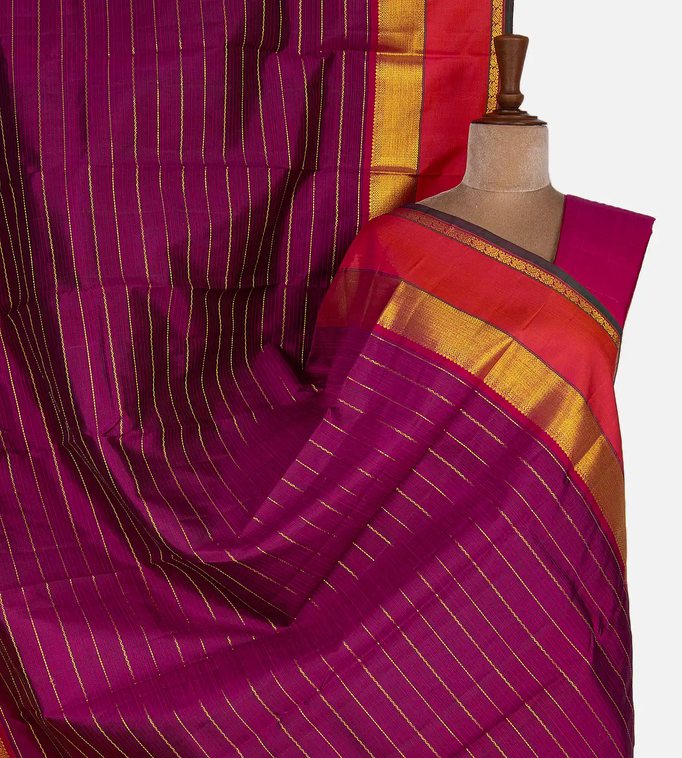 Dark Pink Kanchipuram Silk Saree1