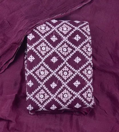 Dark Pink Organza Embroidery Salwar1