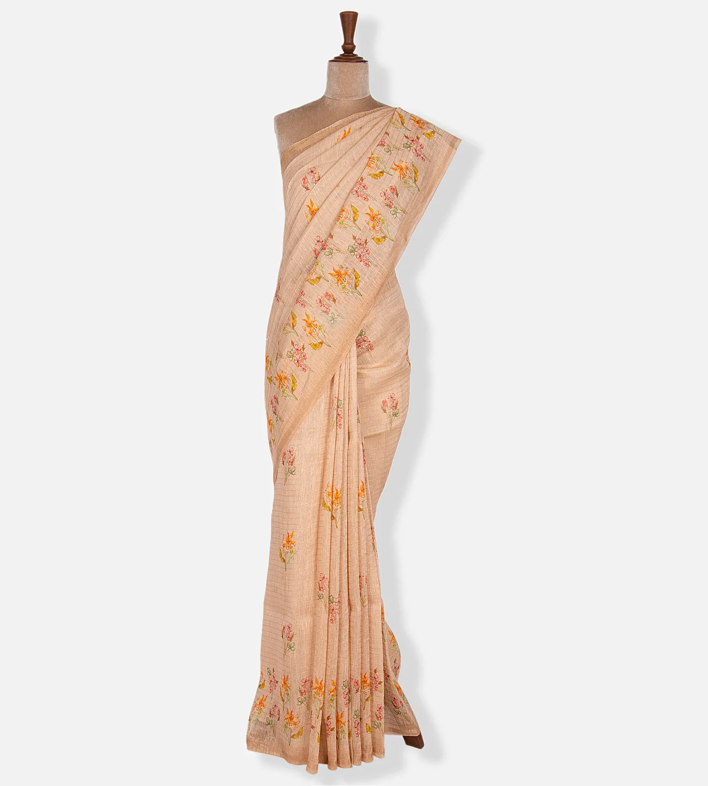 light-peach-linen-saree-rv33389-b