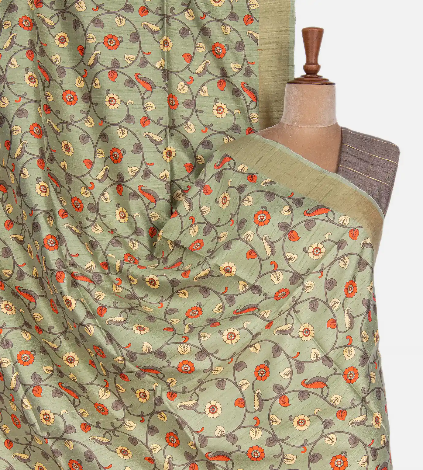 Green Tussar Saree1