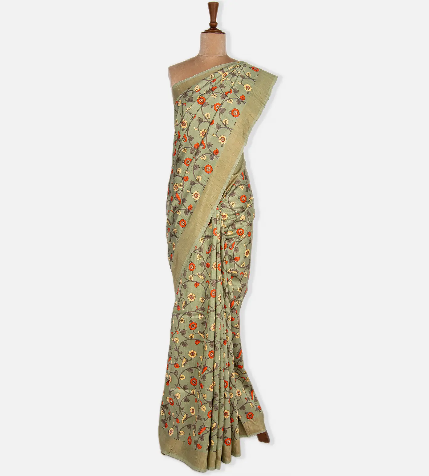 Green Tussar Saree2