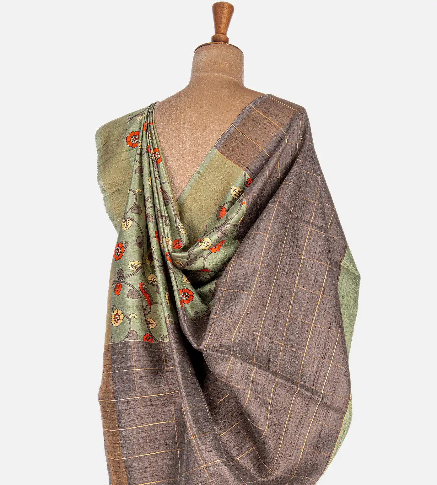 Green Tussar Saree3