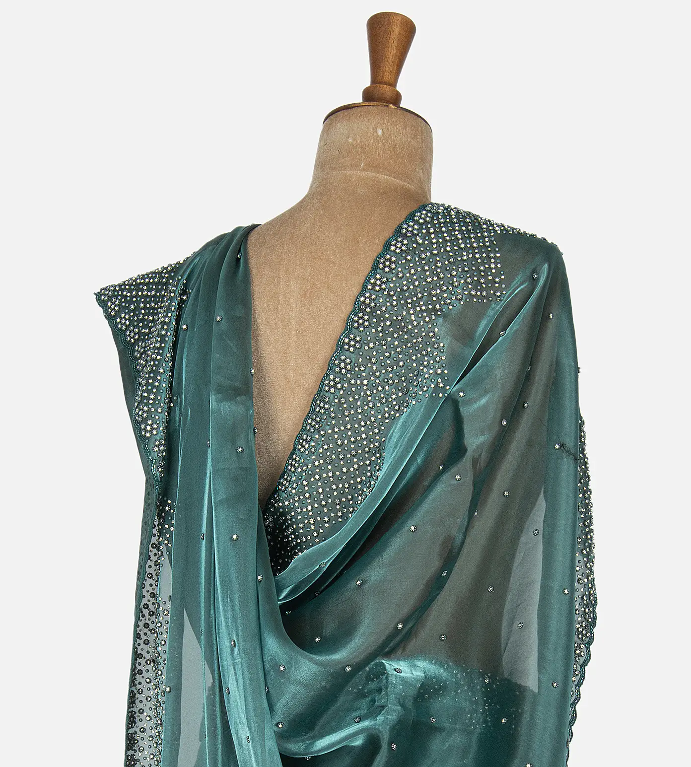 Emerald Green Tissue Organza  Saree3