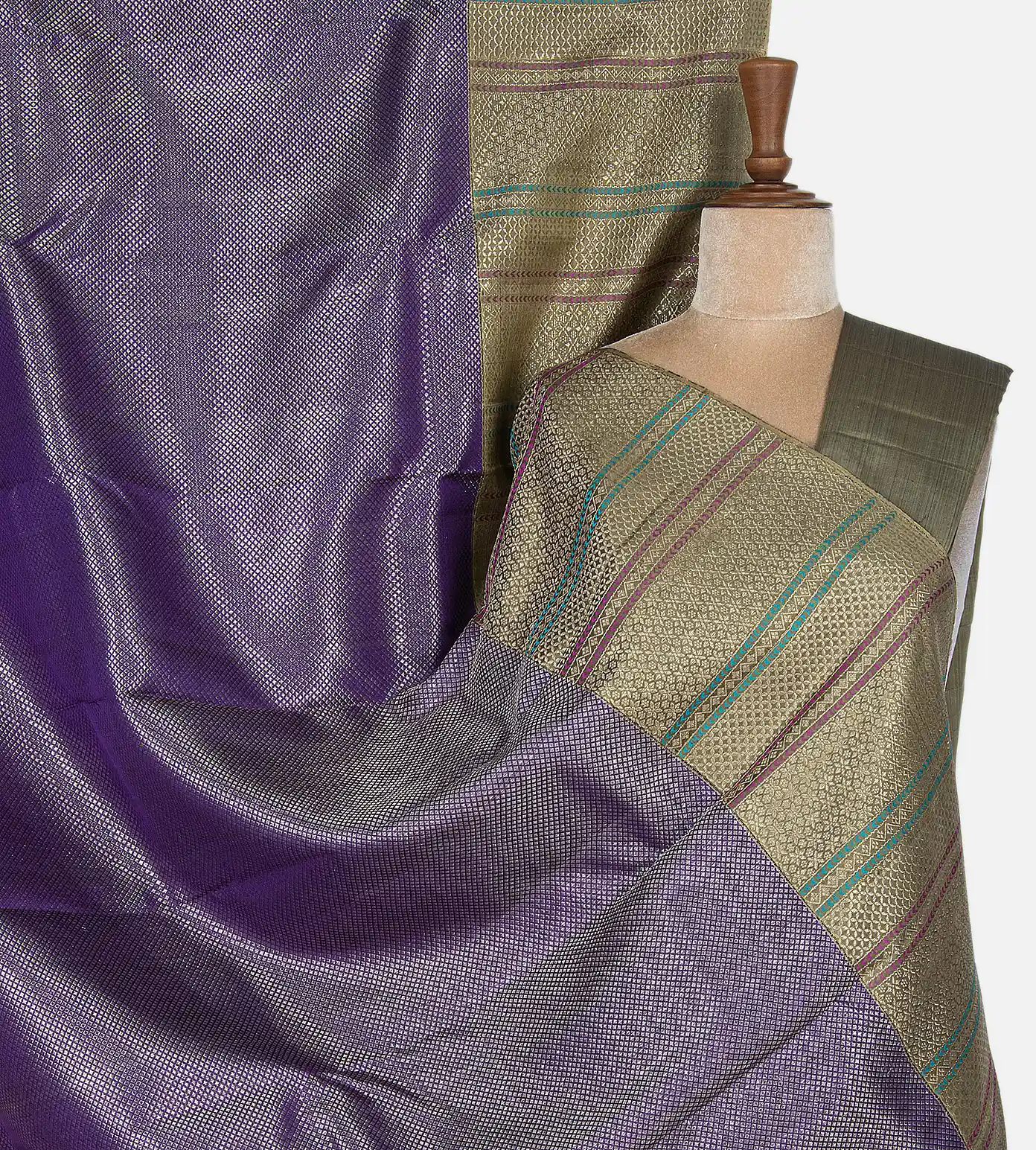 Blue Kanchipuram Silk Saree1