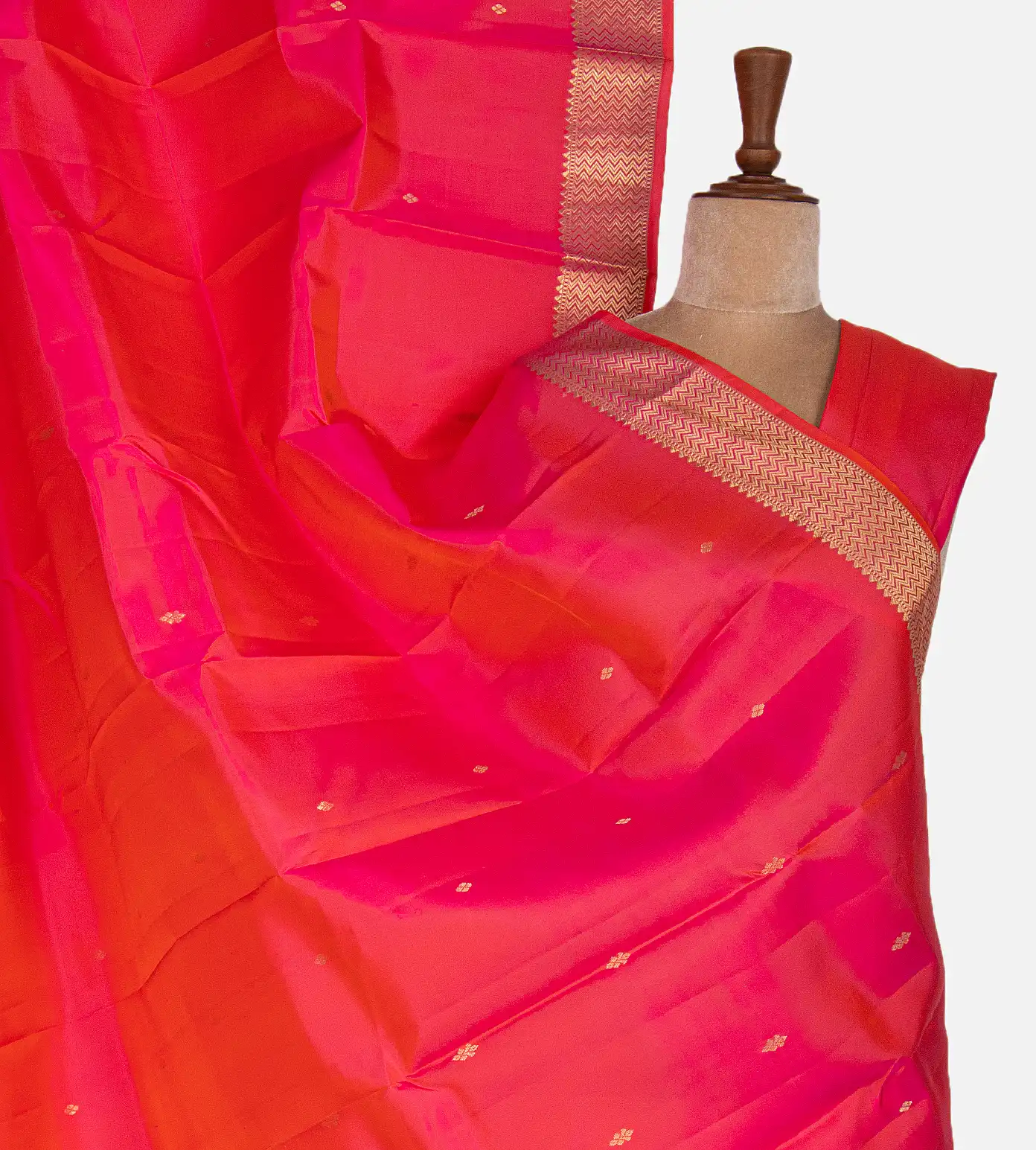 Pinkish Orange Soft Silk Saree1