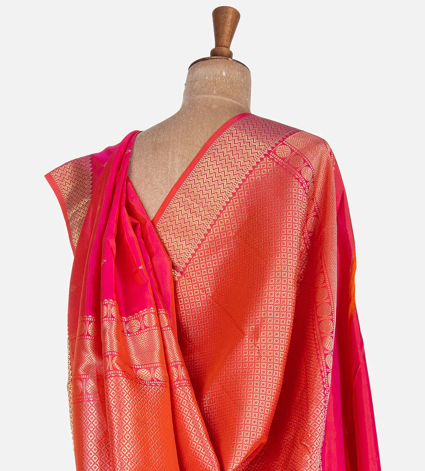 Pinkish Orange Soft Silk Saree3