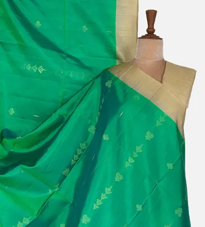 Peacock Green Soft Silk Saree1