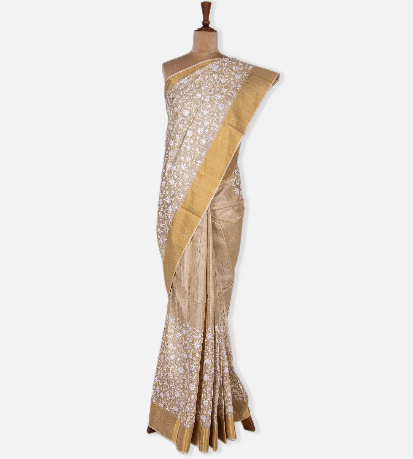 Creme Tussar Saree2