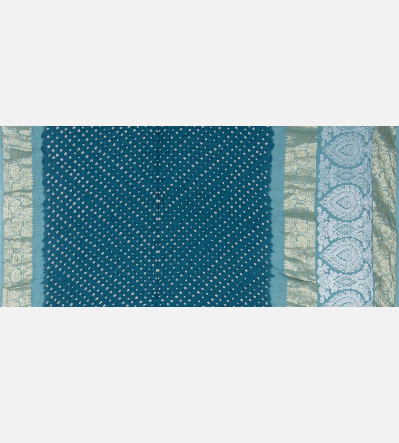 Blue Chaniya Bandhani Saree4