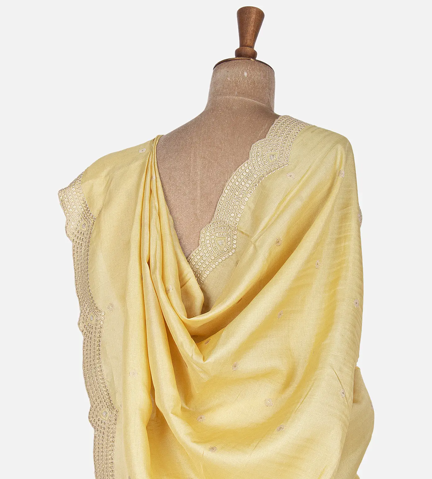 Yellow Tussar Saree3