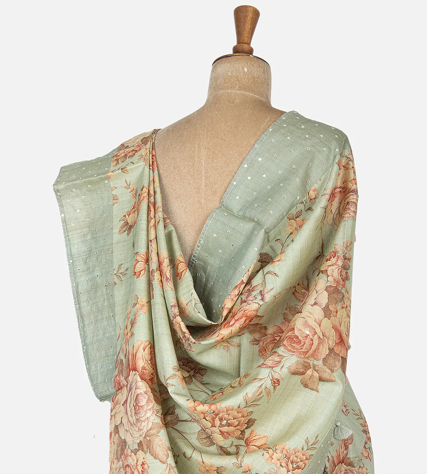 Pastel Green Tussar Saree3