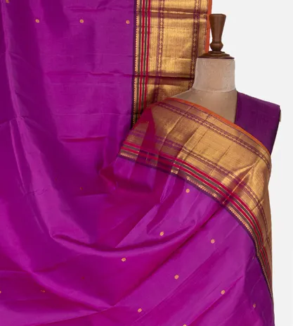 Bright Purple Kanchipuram Silk Saree1