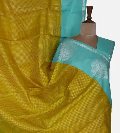 Gold Colour Kanchipuram Silk Saree1