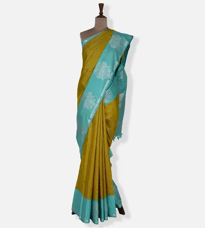 Gold Colour Kanchipuram Silk Saree2