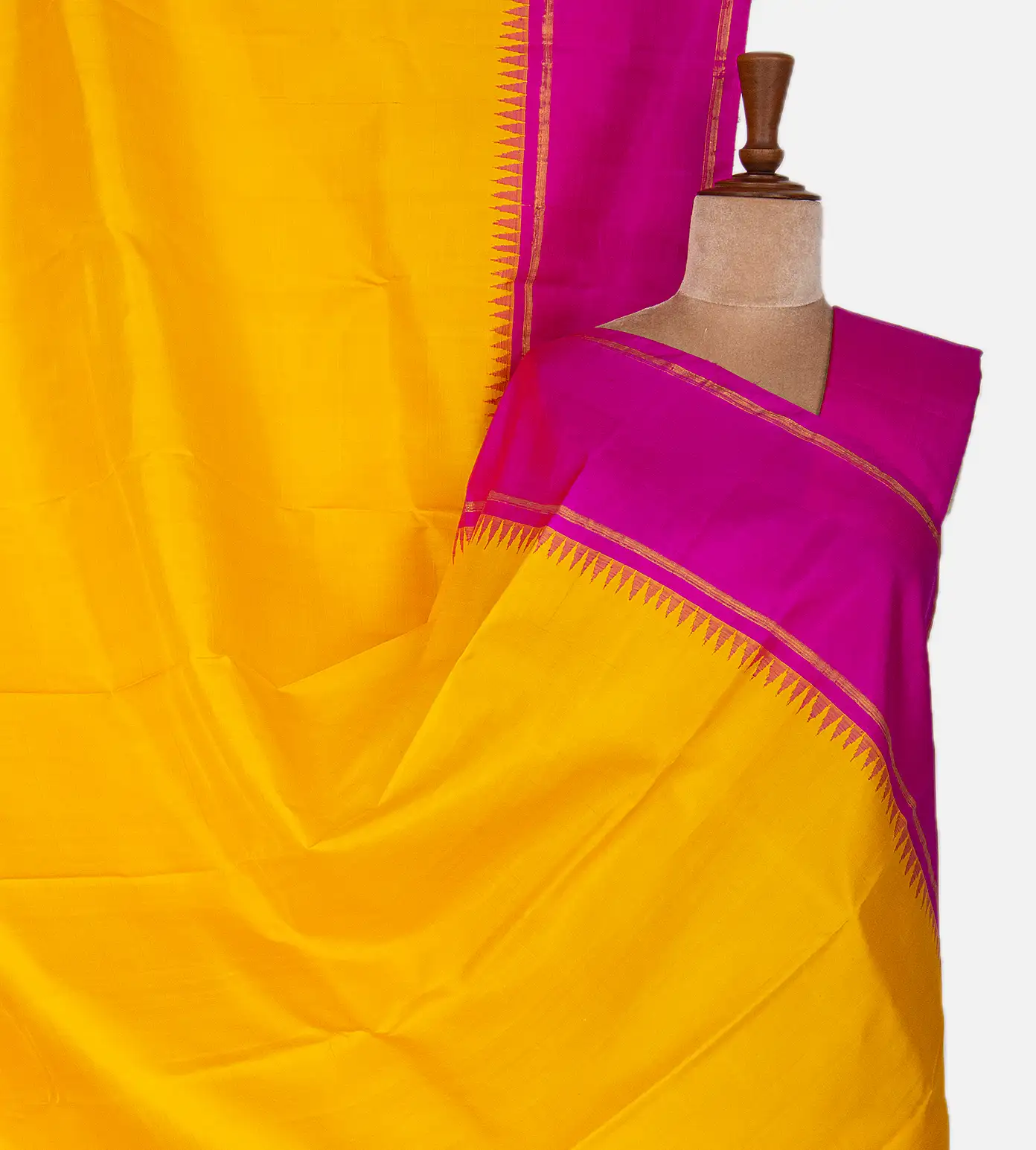 Yellow Kanchipuram Silk Saree1