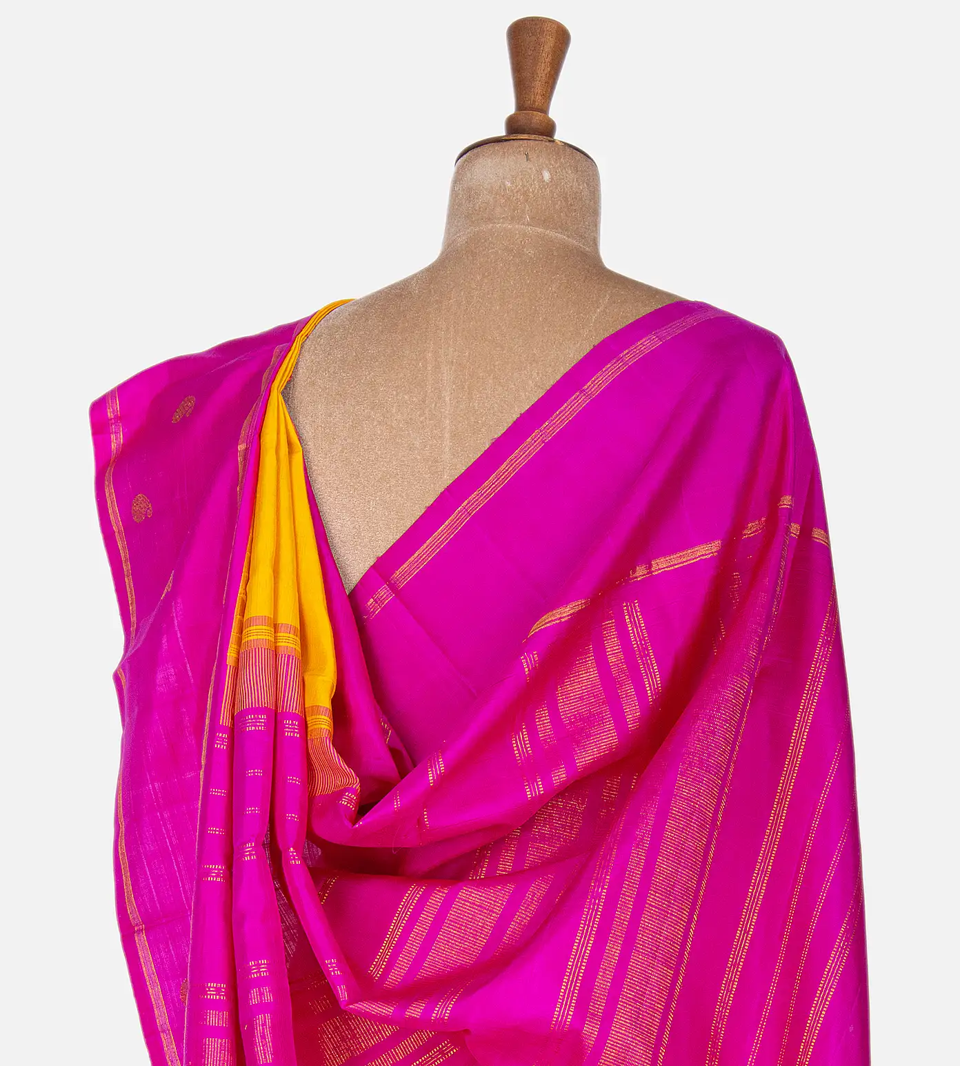 Yellow Kanchipuram Silk Saree3