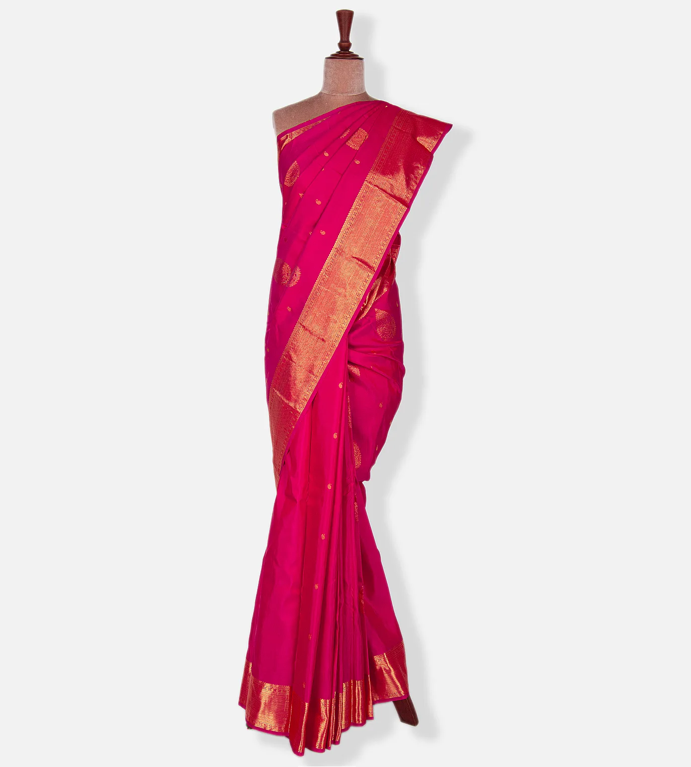 Pinkish Orange Kanchipuram Silk Saree2