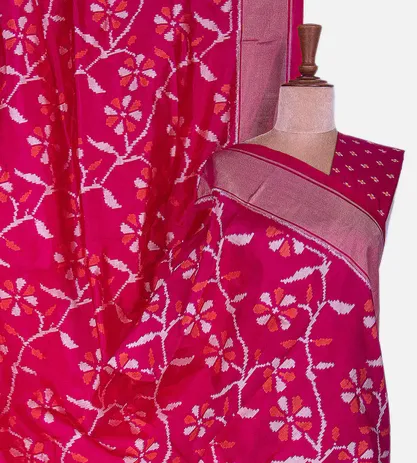 Pink Ikkat Silk saree1