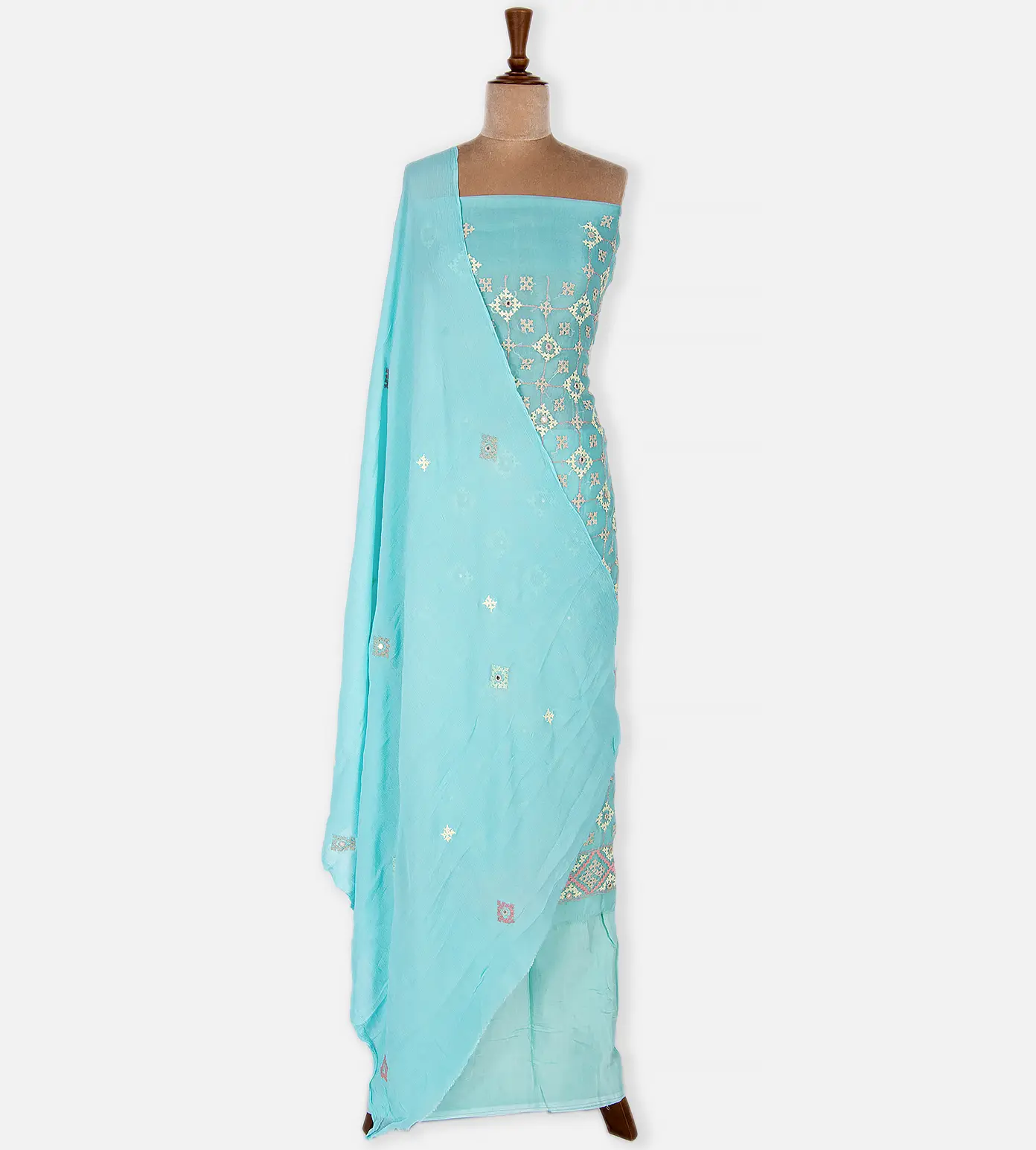 Blue Organza Embroidery Salwar2