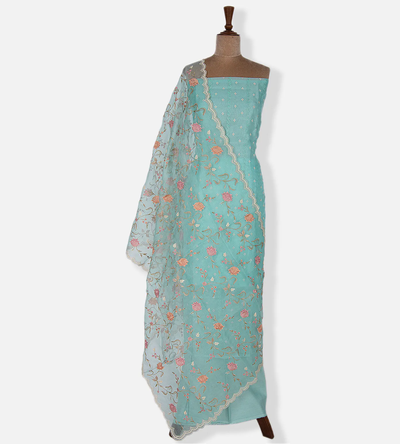 Light Blue Organza Embroidery Salwar2