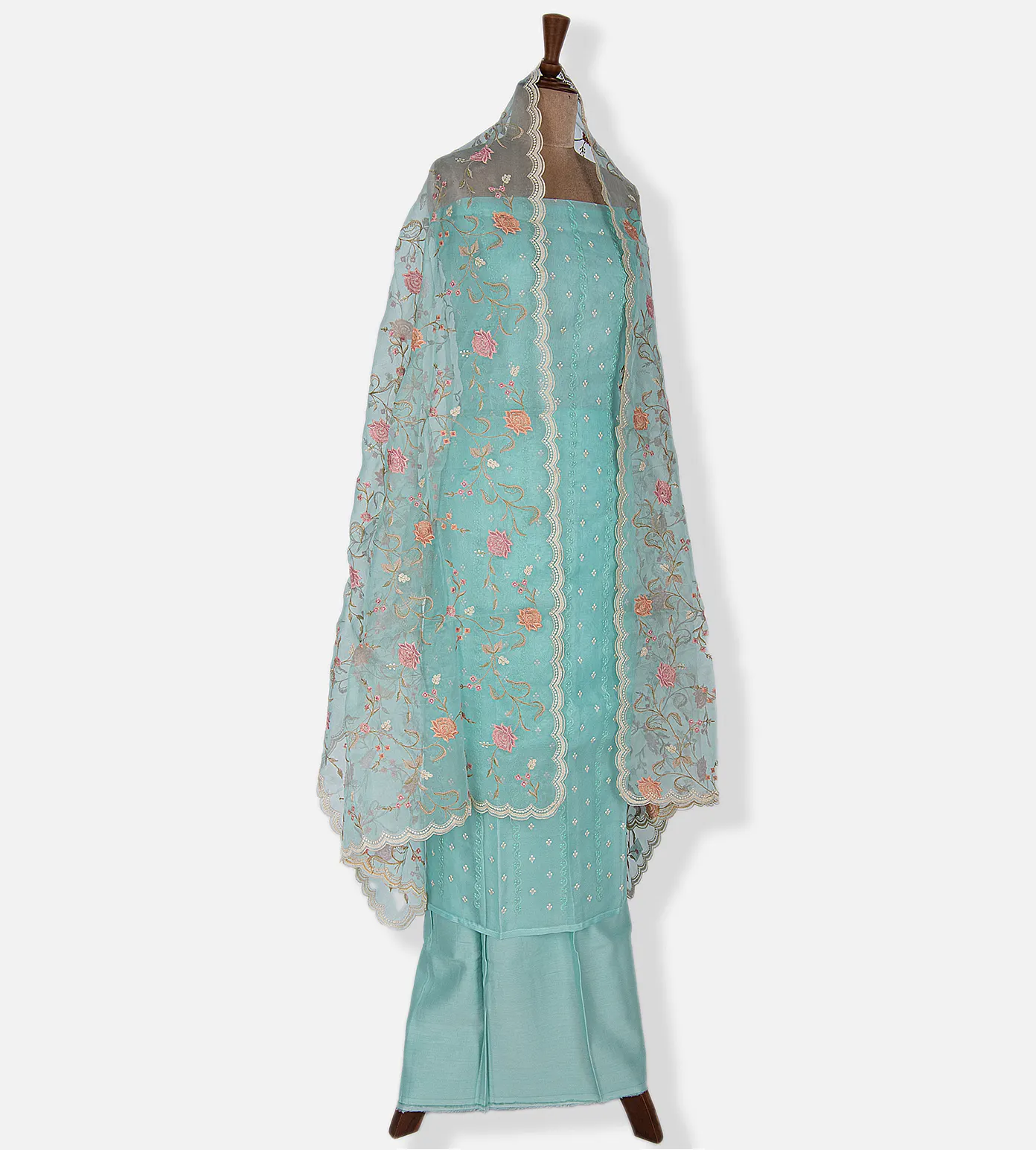 Light Blue Organza Embroidery Salwar3