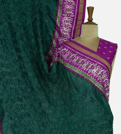 Emerald Green Bandhani Saree1