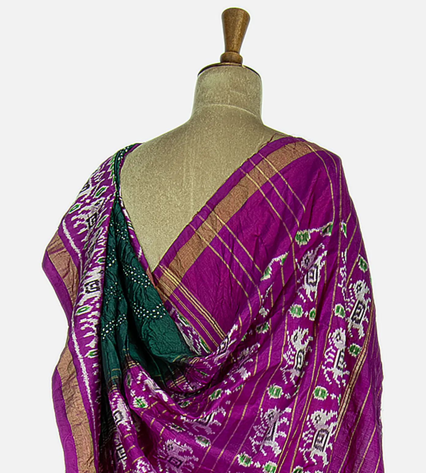 Emerald Green Bandhani Saree3