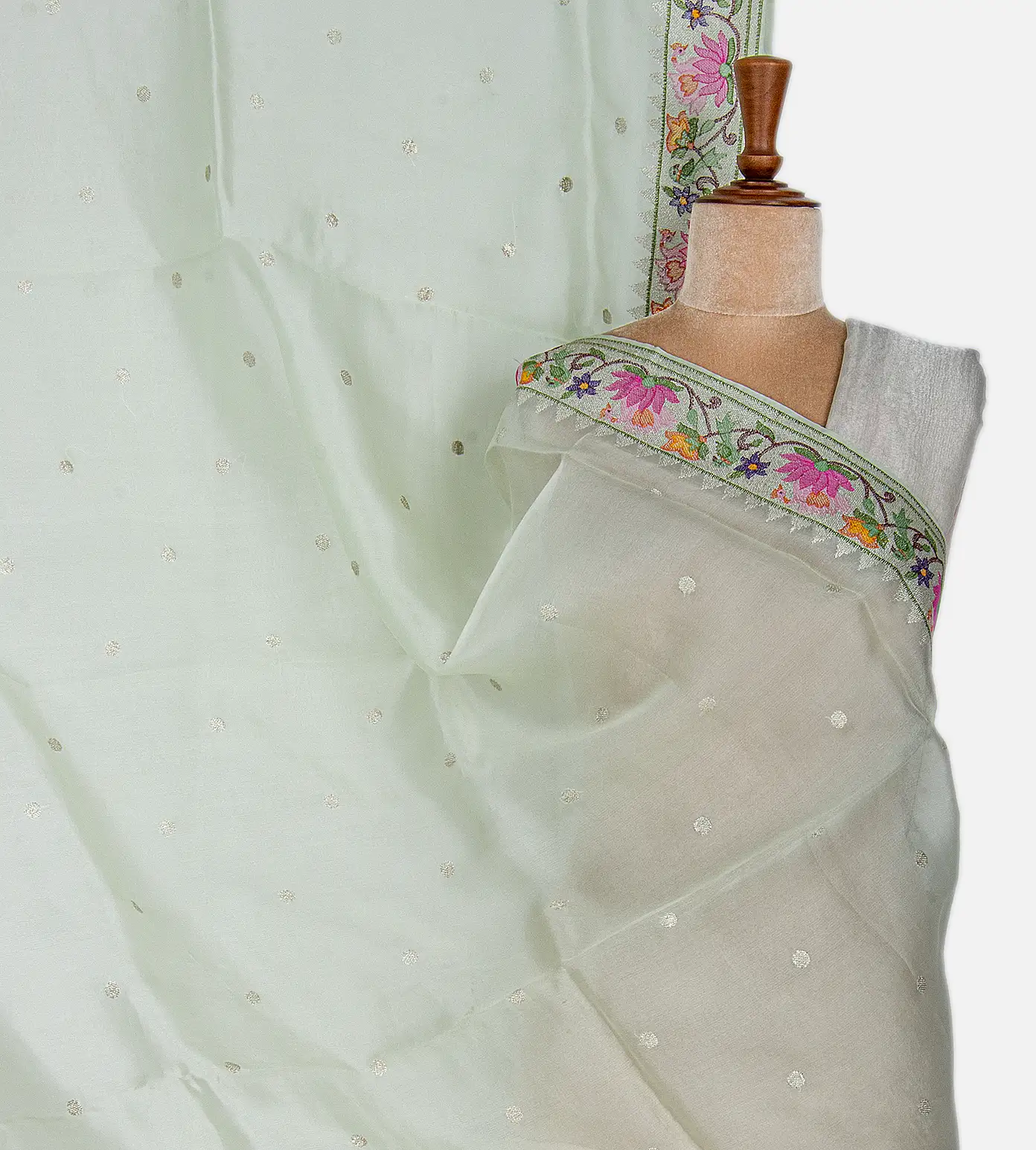 Light Green Organza Saree1