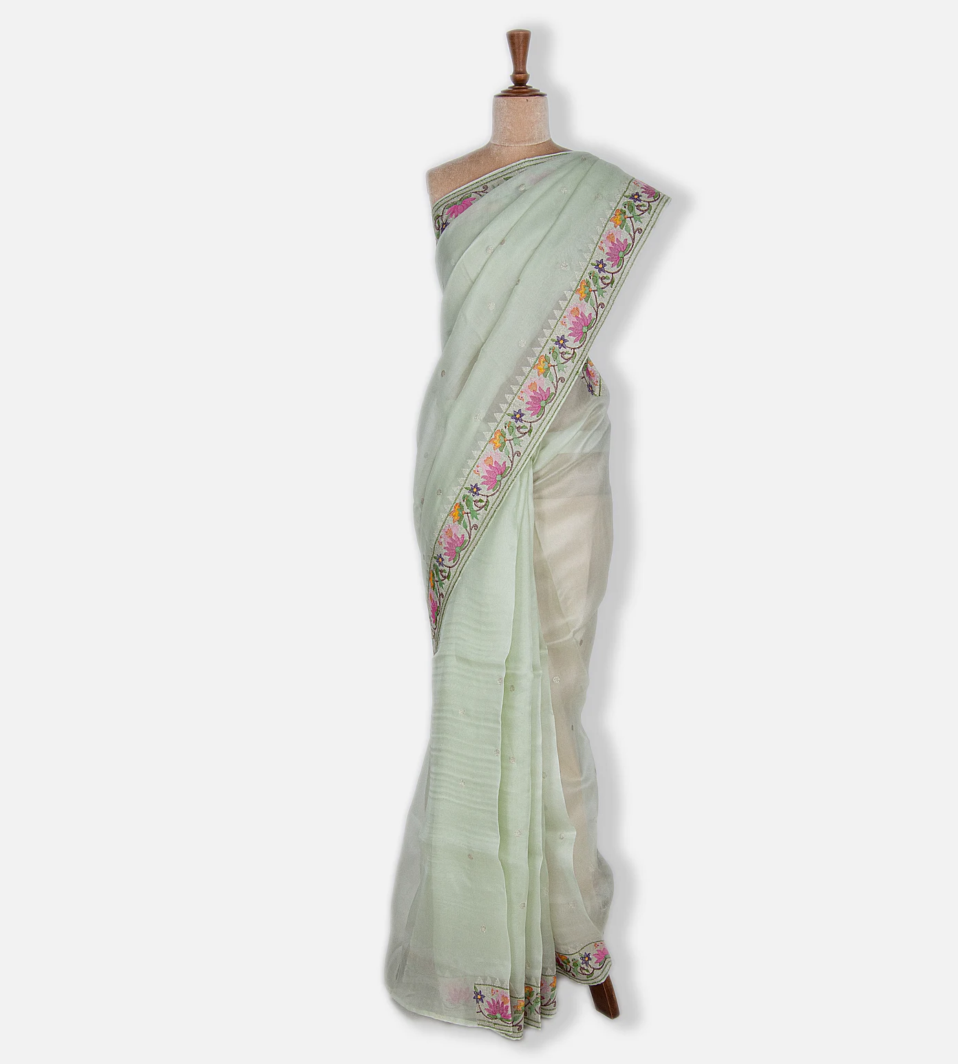 Light Green Organza Saree2
