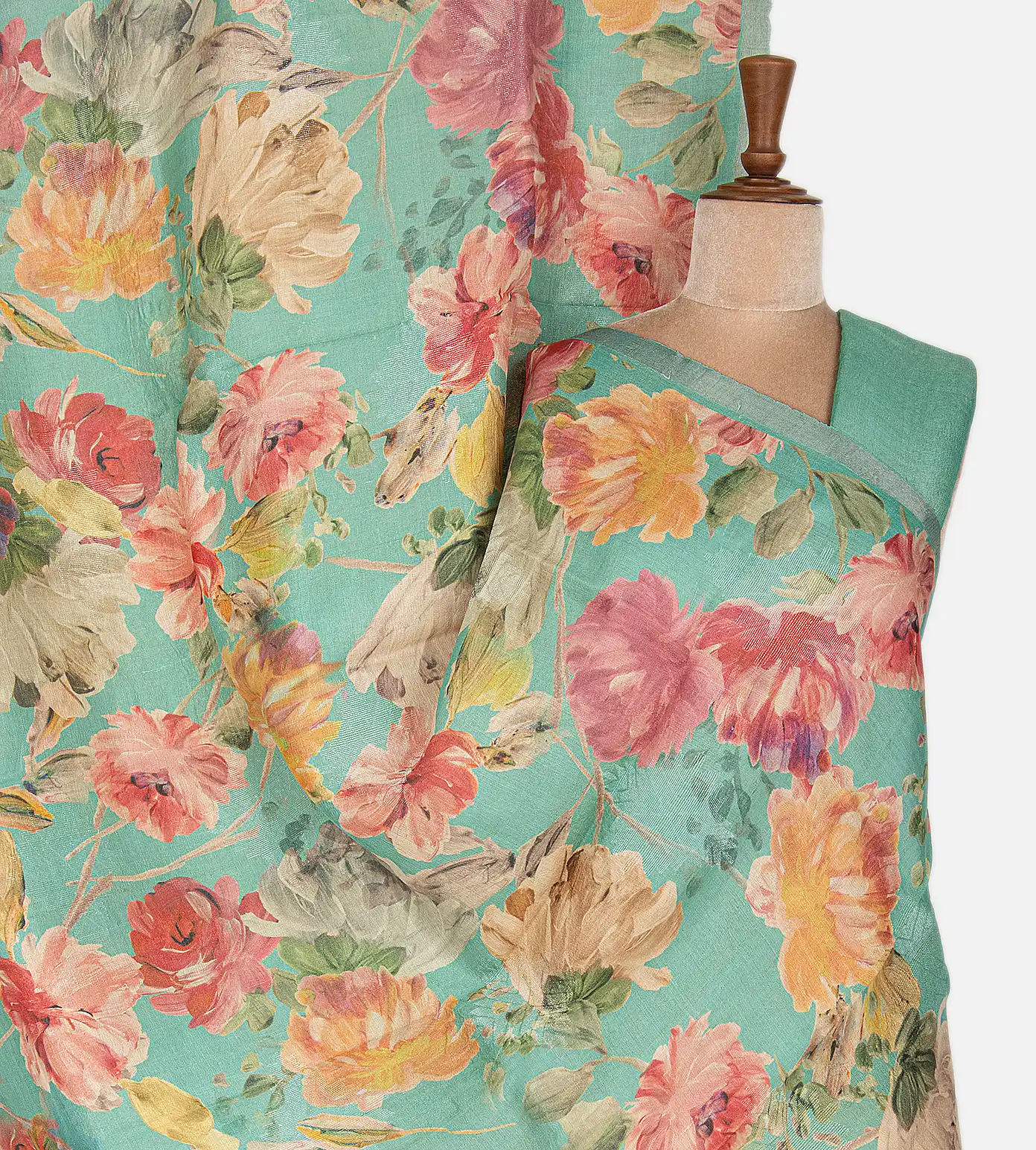 Turquoise Blue Tussar Saree1