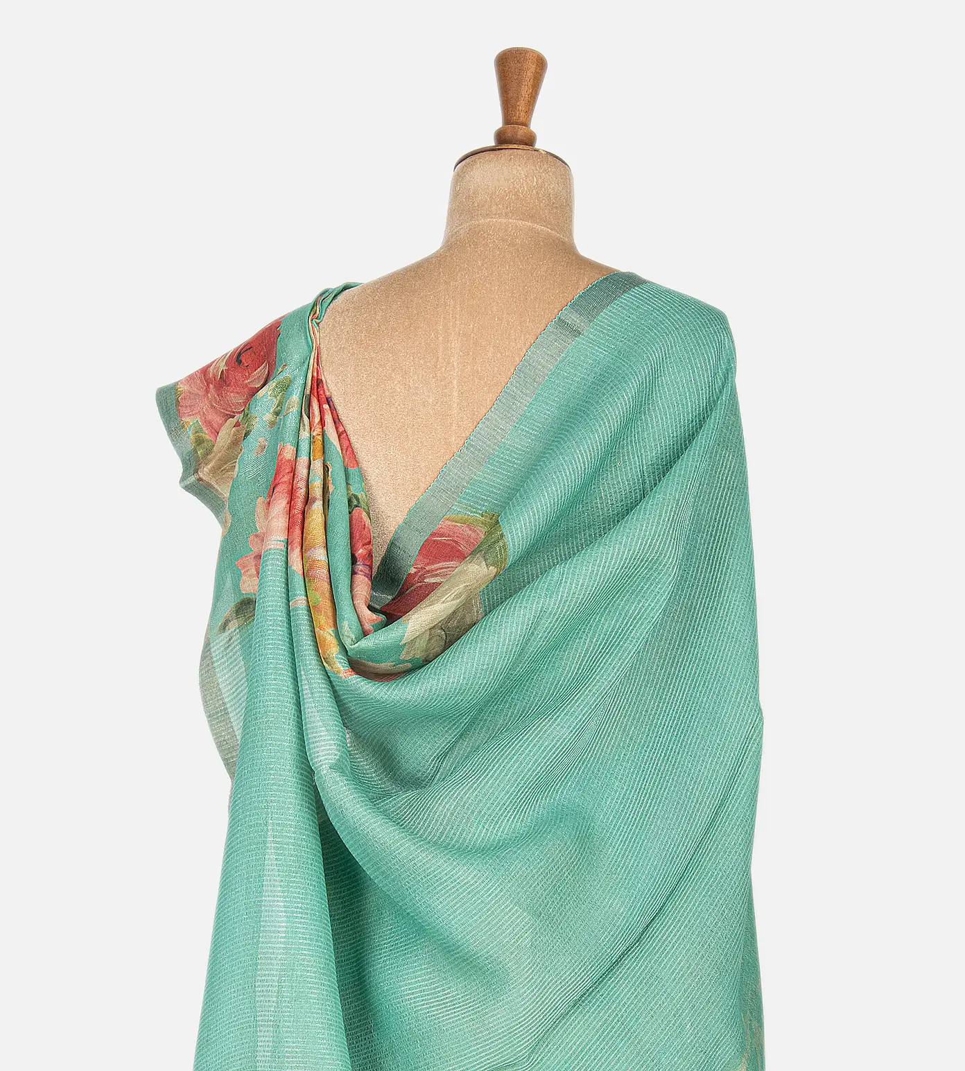Turquoise Blue Tussar Saree3
