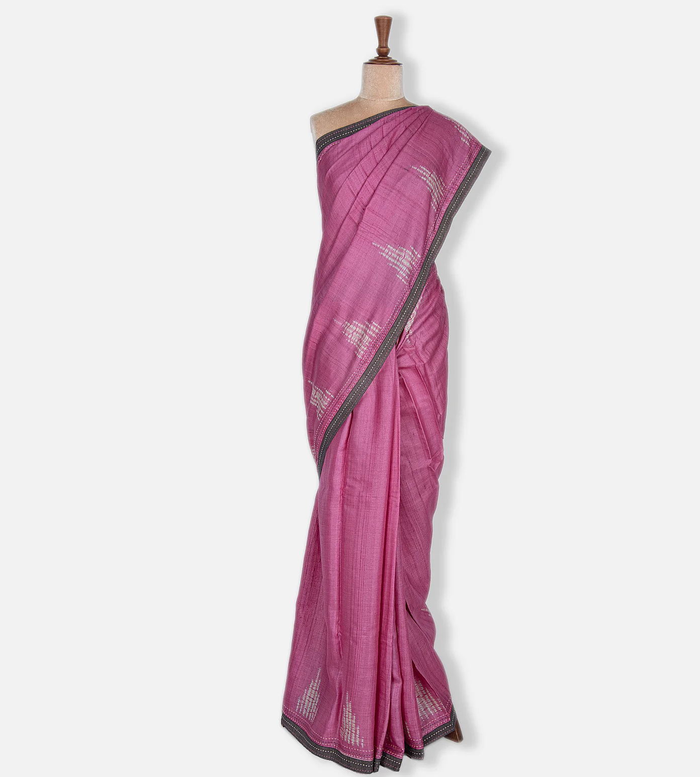 Pink Shibori Tussar Saree2