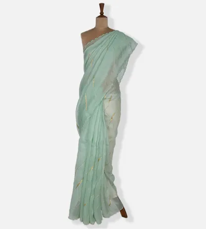 Blue Organza Saree2