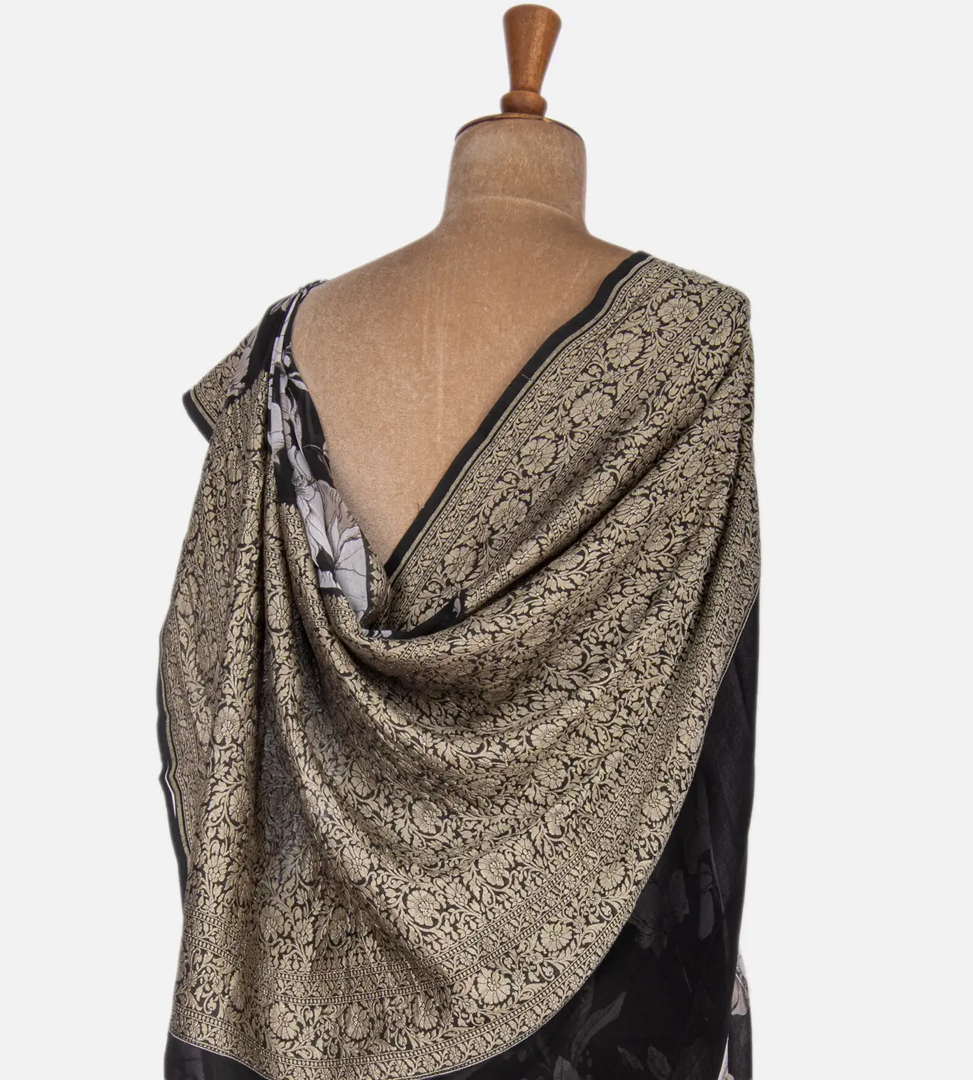 Black Banarasi Georgette Saree3