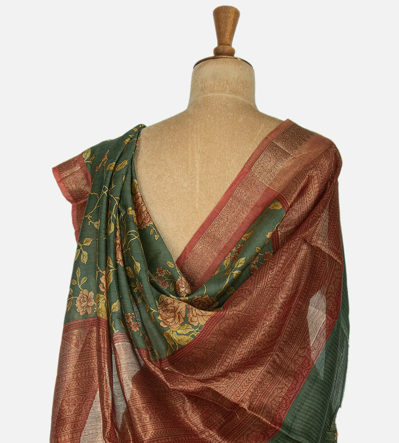 Green Tussar Saree3