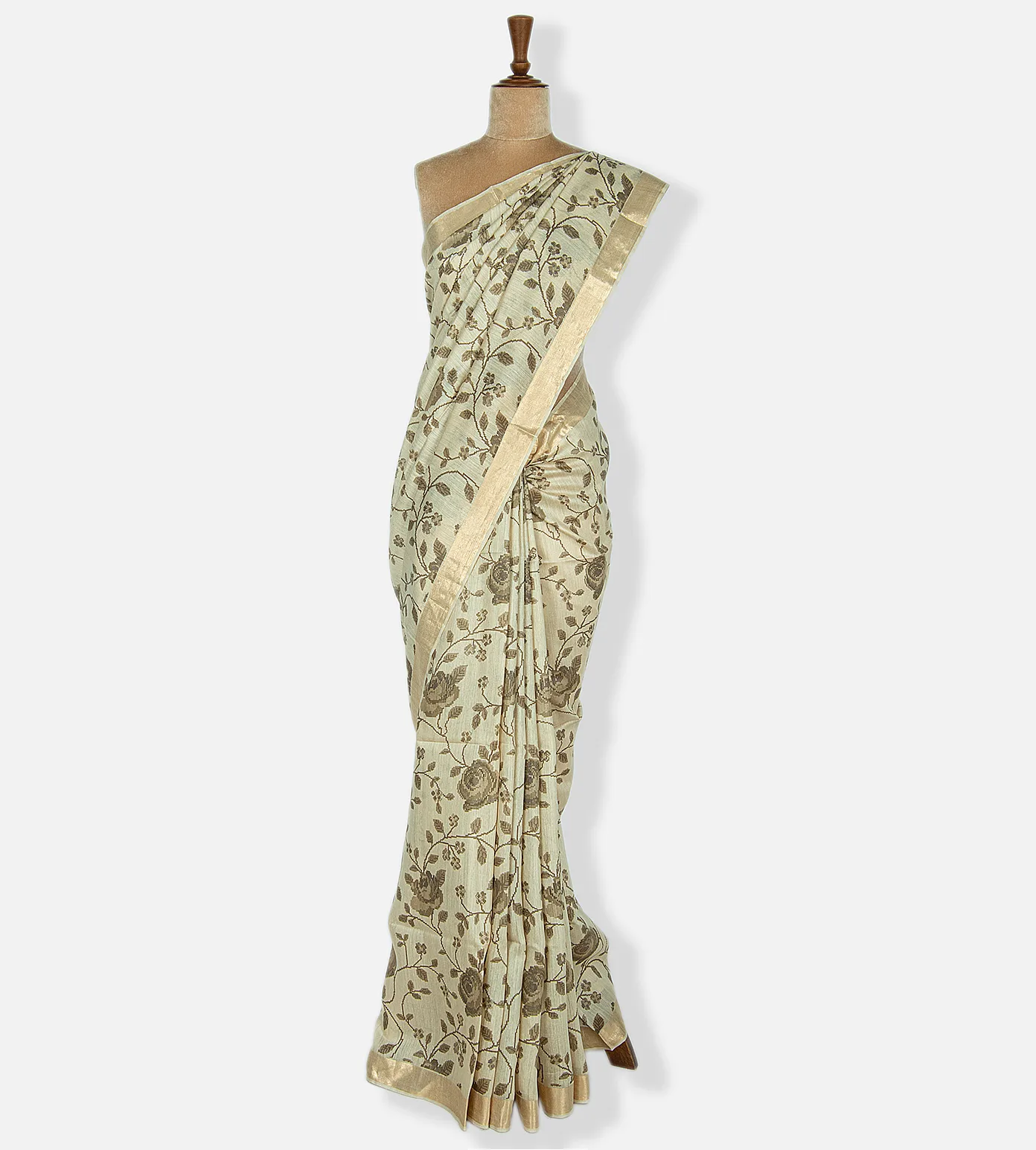 Off White Tussar Saree2