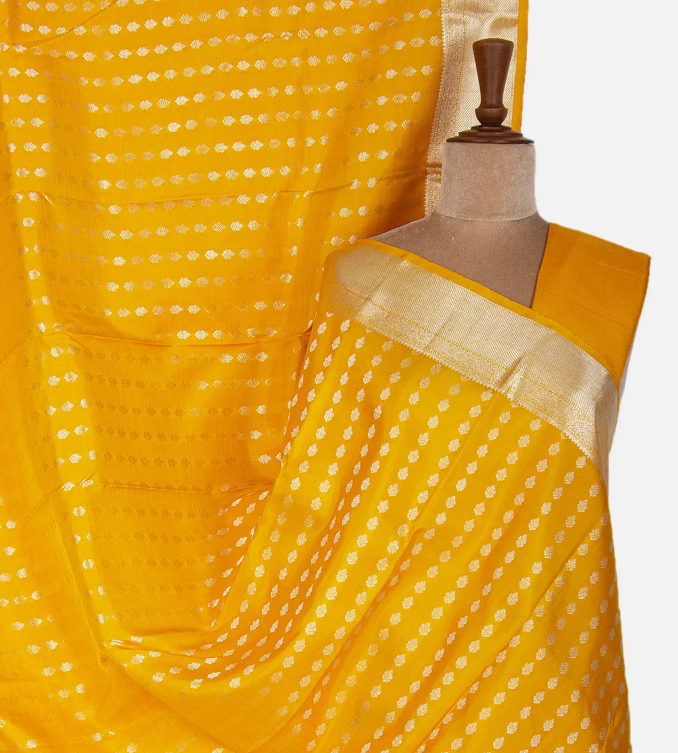 Yellow Kanchipuram Silk Saree1