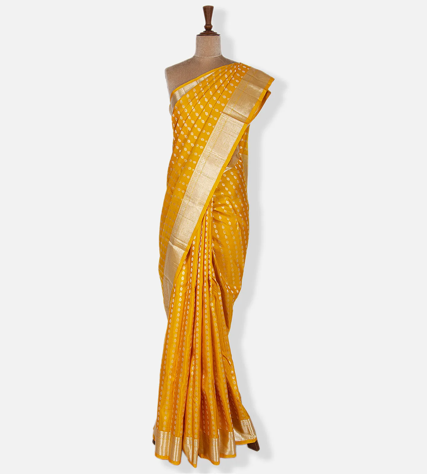 Yellow Kanchipuram Silk Saree2
