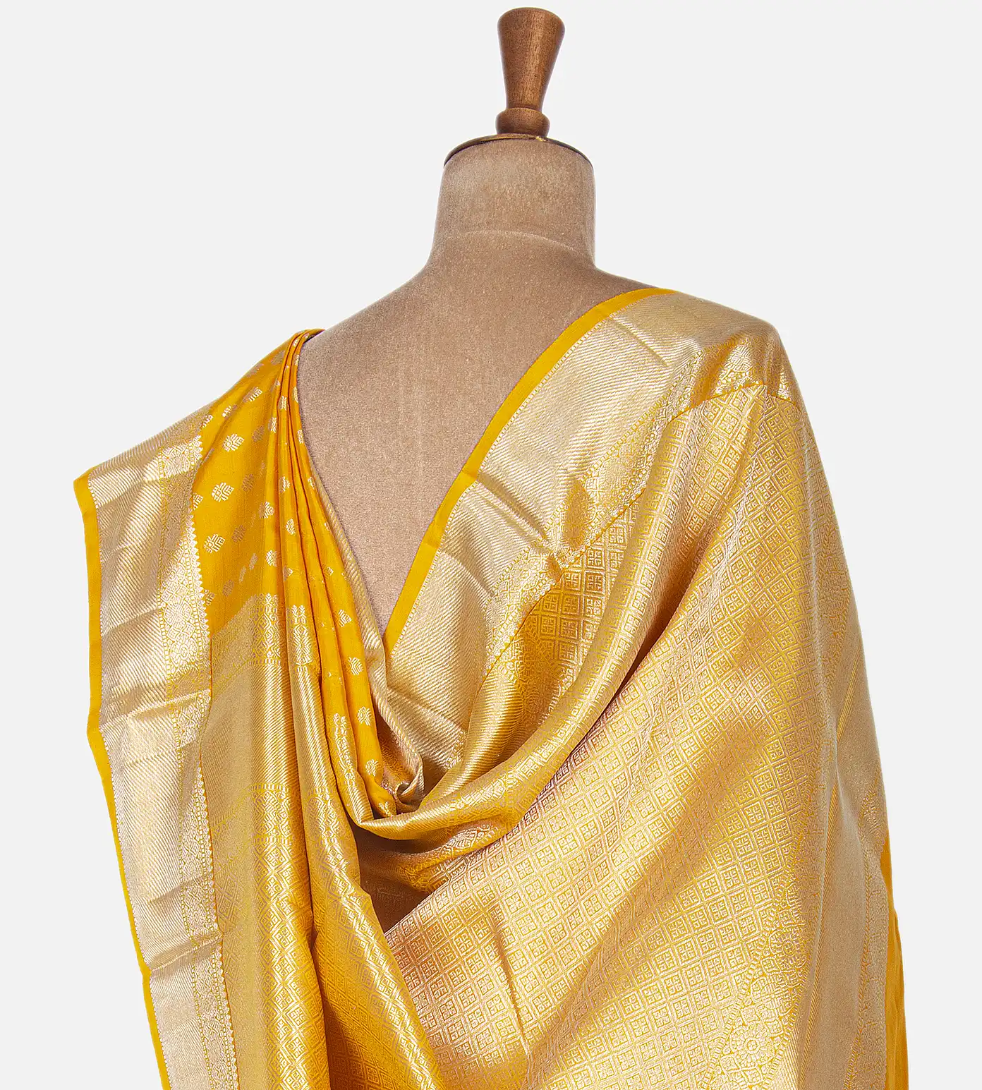 Yellow Kanchipuram Silk Saree3