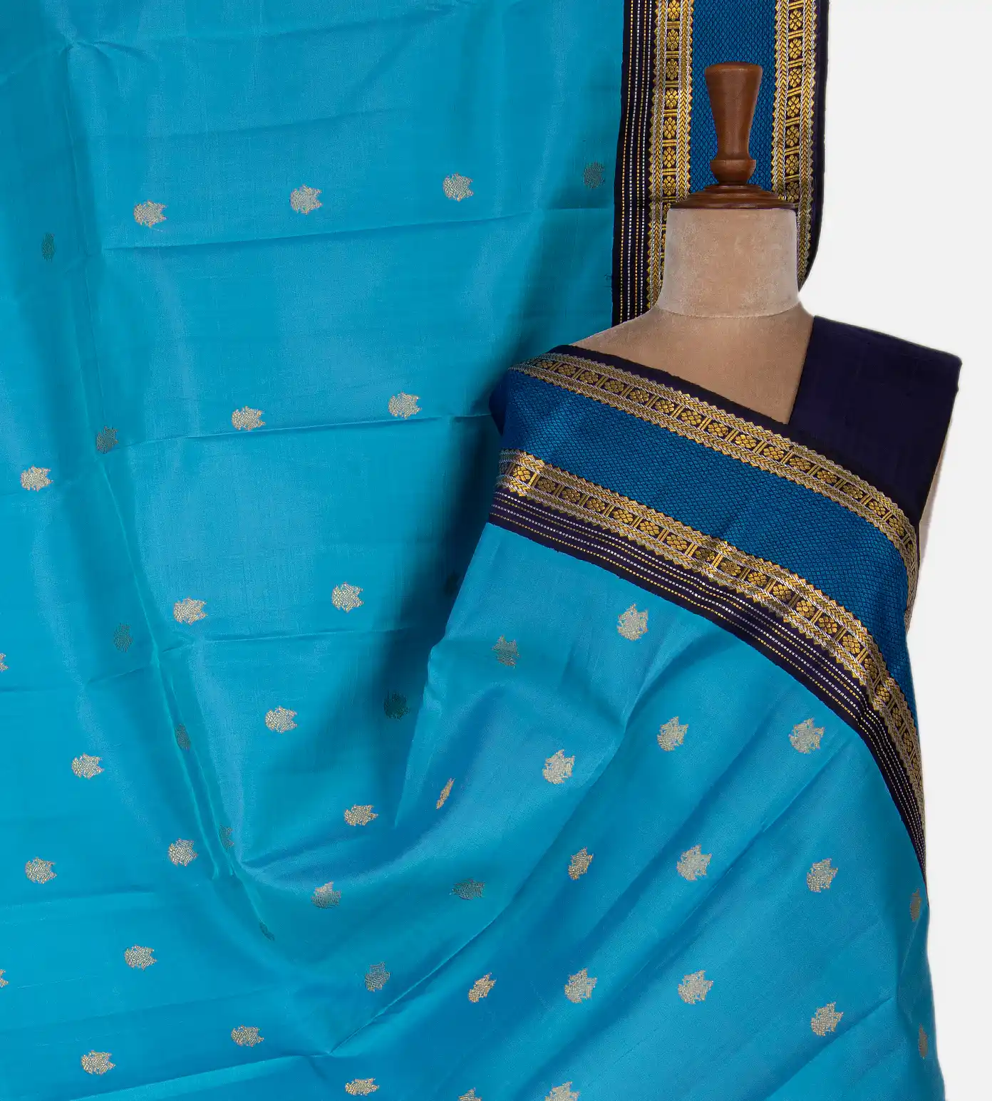 Blue Kanchipuram Silk Saree1