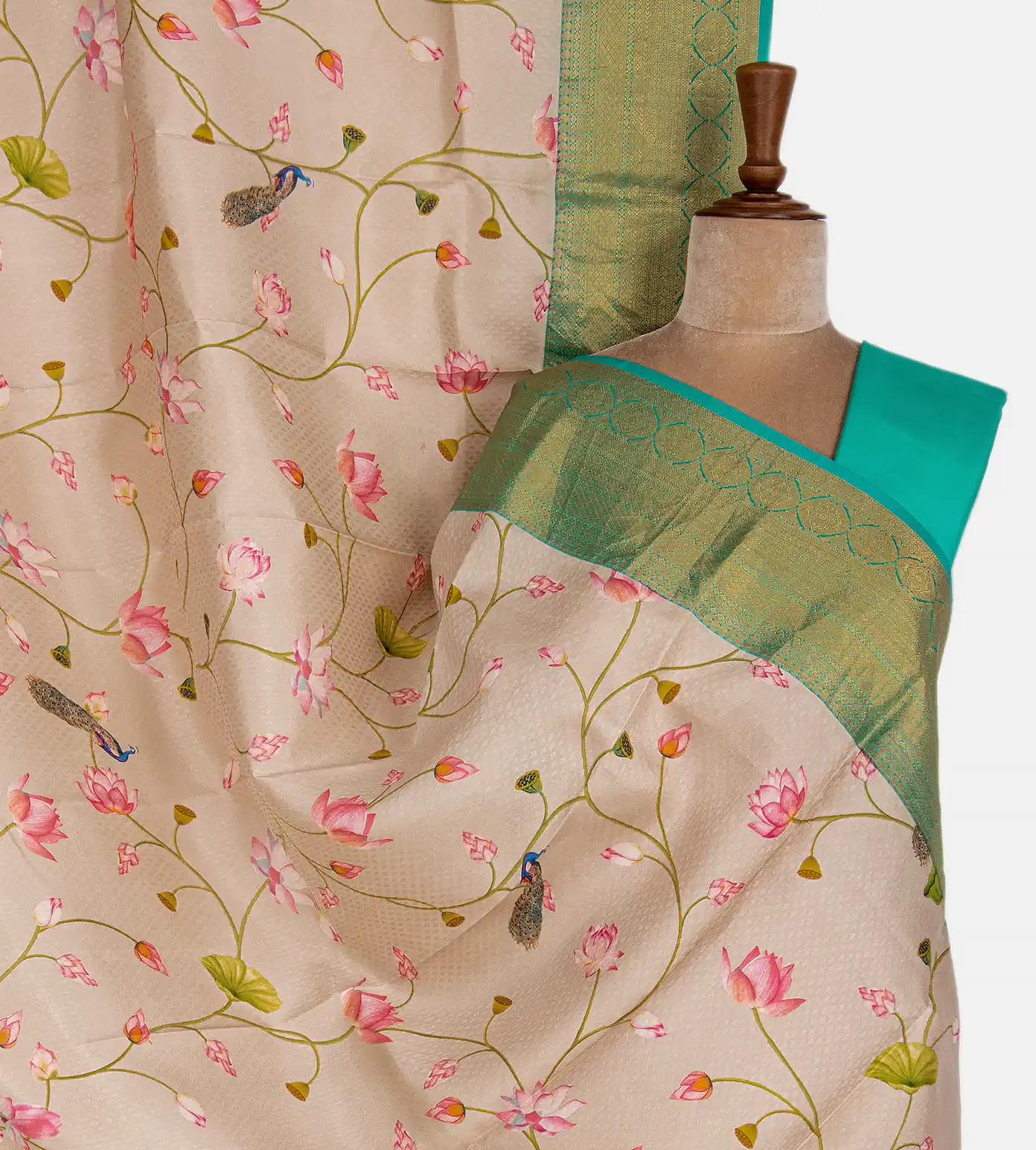 Light Beige Soft Silk Saree1