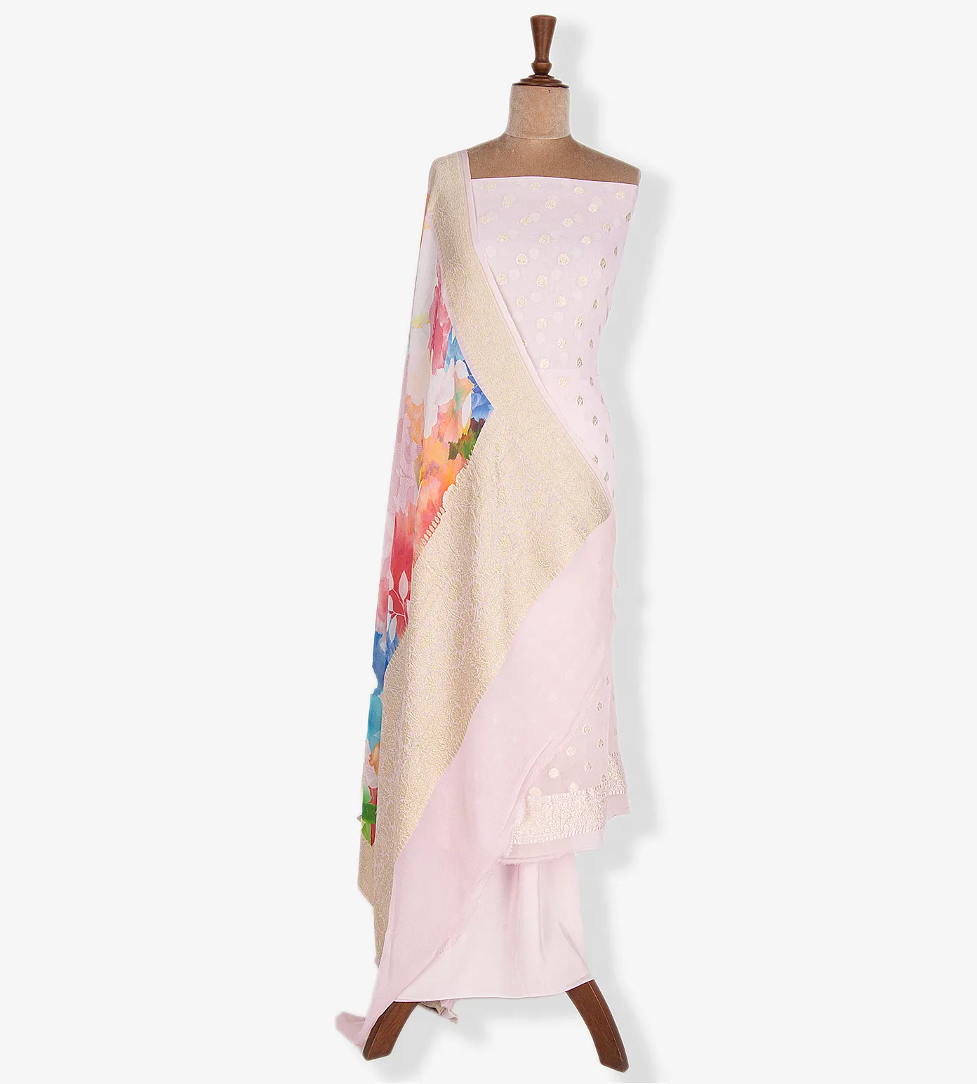 Pastel Pink Banarasi Georgette Salwar2