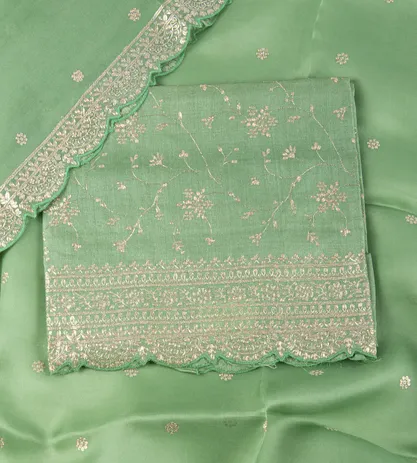 Green Tussar Embroidery Salwar1