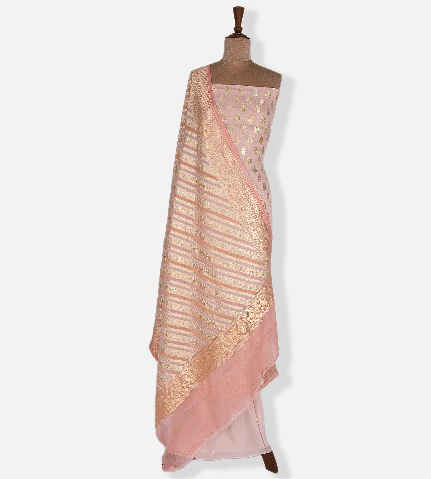 Pastel Pink Banarasi  Georgette Salwar2