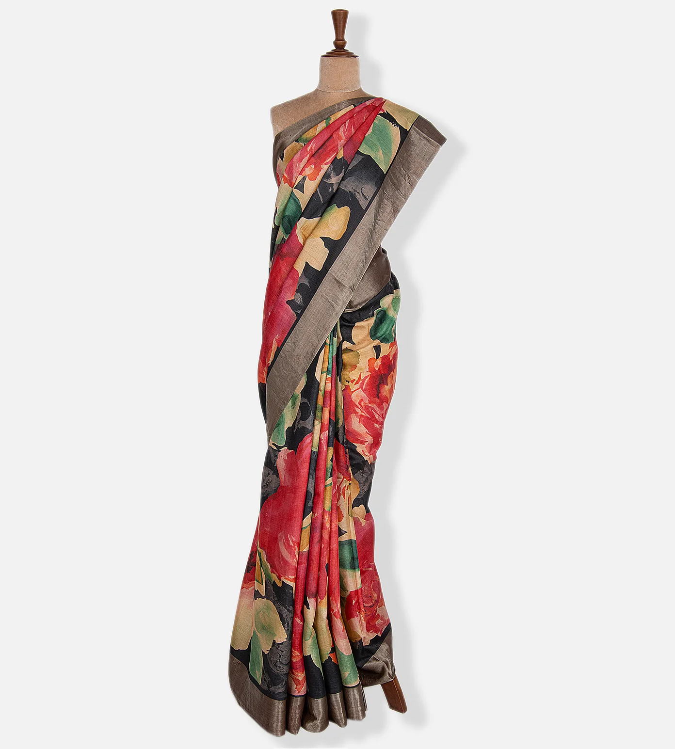 Multicolour Tussar Printed Saree2